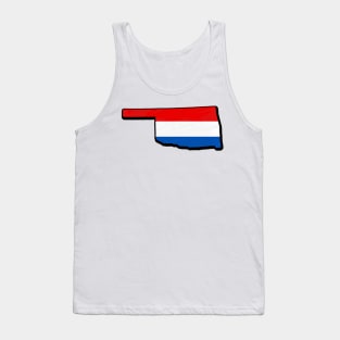 Red, White, and Blue Oklahoma Outline Tank Top